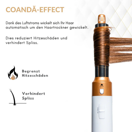Hairstyler Set, 5 in 1 Air styler, Negativ Lonen Haarstyler mit Lockenstab automatisch, Air Styler Thermal Brush Haartrockner