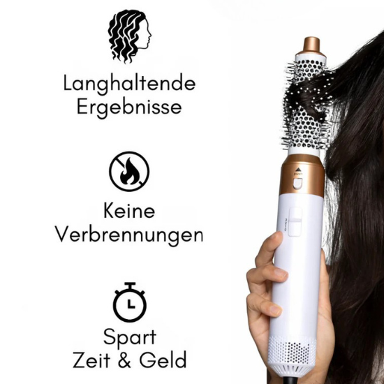Hairstyler Set, 5 in 1 Air styler, Negativ Lonen Haarstyler mit Lockenstab automatisch, Air Styler Thermal Brush Haartrockner